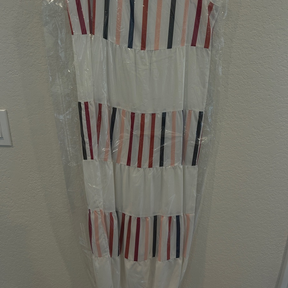 Striped Multicolor Maxi Dress - Like new!!